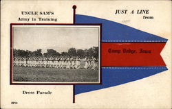 Just a Line from Camp Dodge, Iowa Postcard