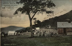 Camping scene near top of Wayah Bald Postcard