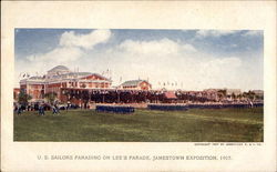 U. S. Sailors Parading on Lee's Parade, Exposition 1907 Postcard