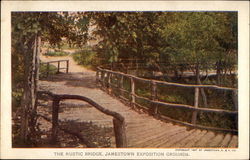 The Rustic Bridge, Exposition Grounds Jamestown, VA Postcard Postcard