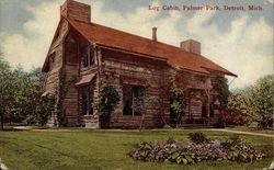 Log Cabin, Palmer Park Detroit, MI Postcard Postcard