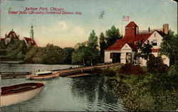 Jackson Park, United States Life-saving Station and German Bldg Chicago, IL Postcard Postcard