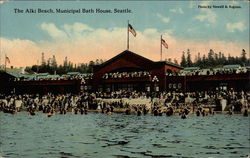 The Alki Beach Municipal Bath House Seattle, WA Postcard Postcard