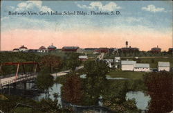 Bird's-eye View, Gov't INdian School Bldgs Postcard