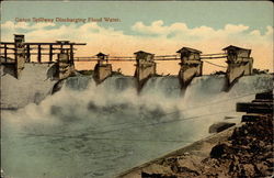 Gatun Spillway Discharging Flood Water Postcard