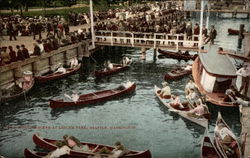 Boating scene at Leschis Park Postcard