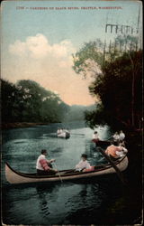 Canoeing on Black River Postcard