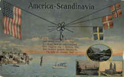 America-Scandinavia Flags Postcard Postcard