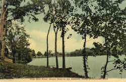 Nine Mile Pond, Boston Road in the Distance North Wilbraham, MA Postcard Postcard