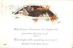 Santa & Sleigh Santa Claus Postcard Postcard