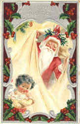 A Joyful Yuletide Santa Claus Postcard Postcard