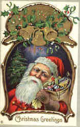 Christmas Greetings Santa Claus Postcard Postcard