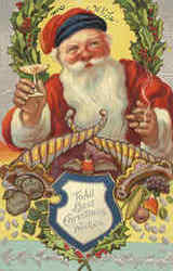 Santa Smoking a Cigar Santa Claus Postcard Postcard