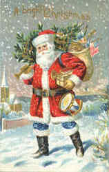 A bright Christmas Santa Claus Postcard Postcard