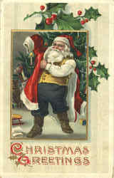 Christmas Greetings Santa Claus Postcard Postcard