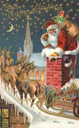 Fond Christmas Greetings Santa Claus Postcard Postcard