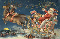 A Merry Christmas Santa Claus Postcard Postcard