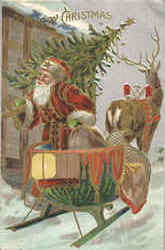 A Merry Christmas Santa Claus Postcard Postcard