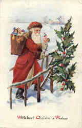 With best Christmas Wishes Santa Claus Postcard Postcard