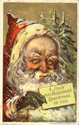 A Jolly Old Fashioned Christmas to You Santa Claus Postcard Postcard