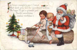 Santa with Children Santa Claus Postcard Postcard