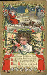 Merry Christmas - Santas with Children Postcard