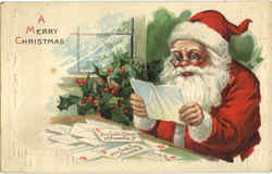 A Merry Christmas Santa Claus Postcard Postcard