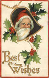 Best Wishes Santa Claus Postcard Postcard