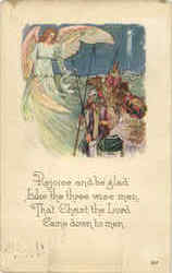 Angel, Wise Men Postcard