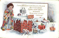 Waiting for Santa Claus Christmas Postcard Postcard