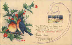 Christmas Greetings Postcard Postcard