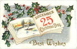 December 25 Christmas Day Best Wishes Postcard Postcard