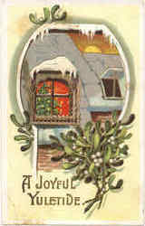 A Joyful Yuletide Christmas Postcard Postcard