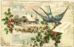 Christmas Greetings Postcard Postcard