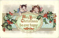 May Your Christmas be ever happy Postcard