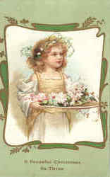 Merry Christmas (Little Girl) Postcard Postcard