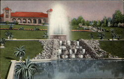 Rest house and electric fountain in Forest Park St. Louis, MO Postcard Postcard