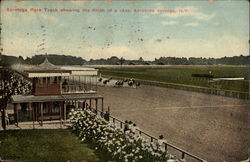 Saratoga Race Track Showing the Finish of a Race Saratoga Springs, NY Postcard Postcard