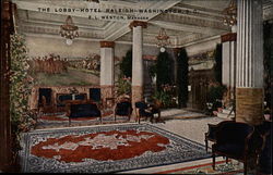 The lobby, Hotel Raleigh Postcard