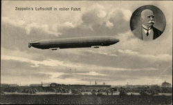 Zeppelin's Luftschiff in Voller Fahrt Postcard