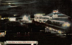 The Pike at night Long Beach, CA Postcard Postcard