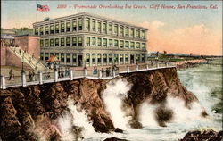 Promenade Overlooking the Ocean, Cliff House Postcard