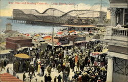 The Pike and Racing Coaster Long Beach, CA Postcard Postcard