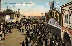 Silver Spray Pier Long Beach, CA Postcard Postcard