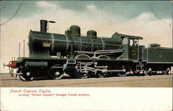 French Express Engine Postcard