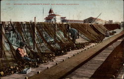 Mending Nets, Fishermen's Wharf Postcard