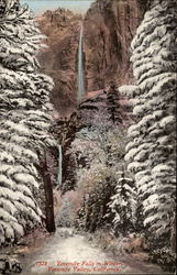 Yosemite Falls in WInter Postcard