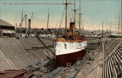 Dry dock, United States Navy Yard Postcard