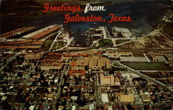 Aerial View of Galveston Postcard