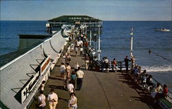 Crowds enjoying Old Orchard's famous pier Postcard